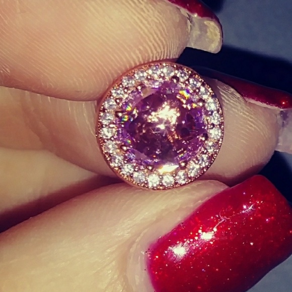 Pandora lavender rose gold radiant Hearts charm. - Picture 6 of 8